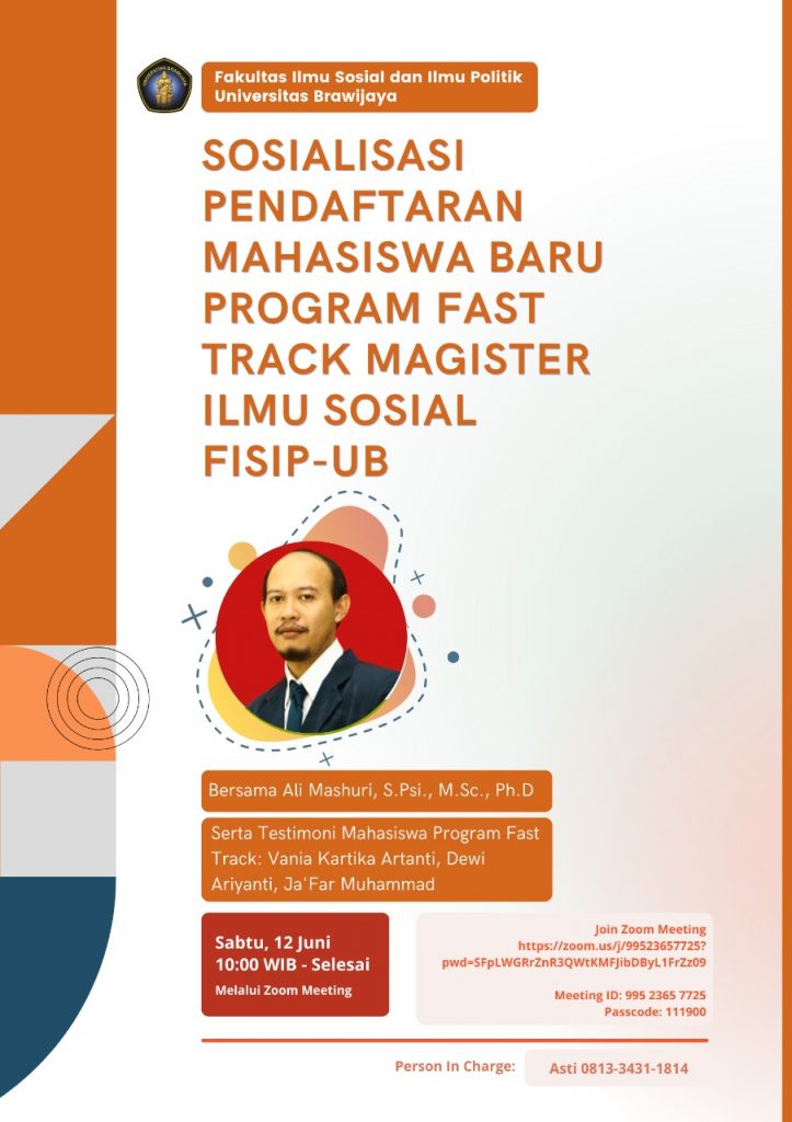 Pengumuman Sosialisasi Pendaftaran Mahasiswa Baru Program Fast Track S2 Ilmu Sosial Fisip Ub 7087